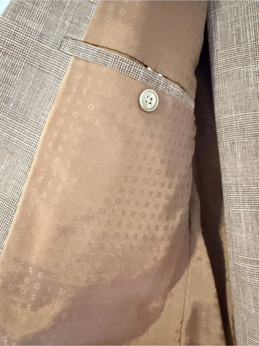 Hugo Boss Gray Glen Plaid Wool Blend Suit 36R 35x38.5 Tailored